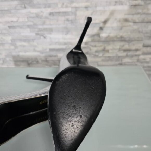 SAINT LAURENT PARIS WOMEN'S SIZE 38 US 37.5 SILVER PUMPS SHOES - Picture 6 of 8